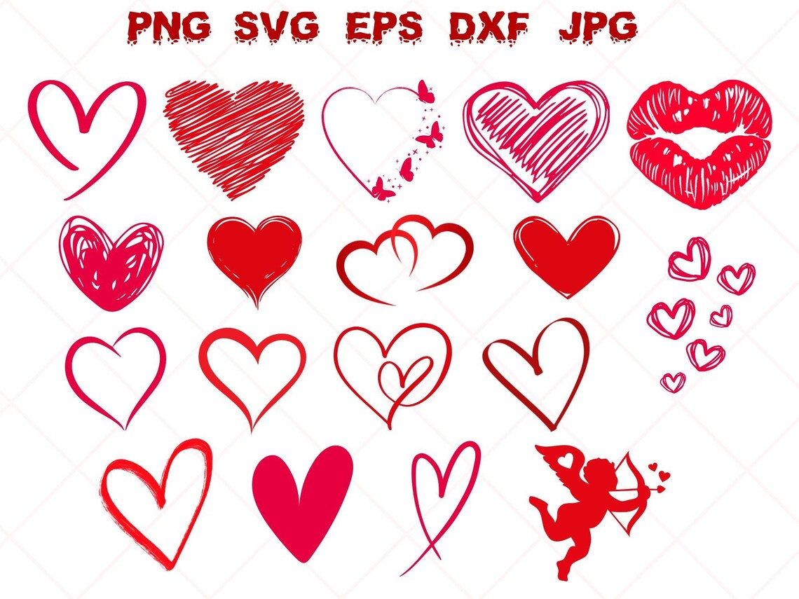 Red Hearts SVG Bundle: Valentine's Day Cut Files (digital File) - Etsy