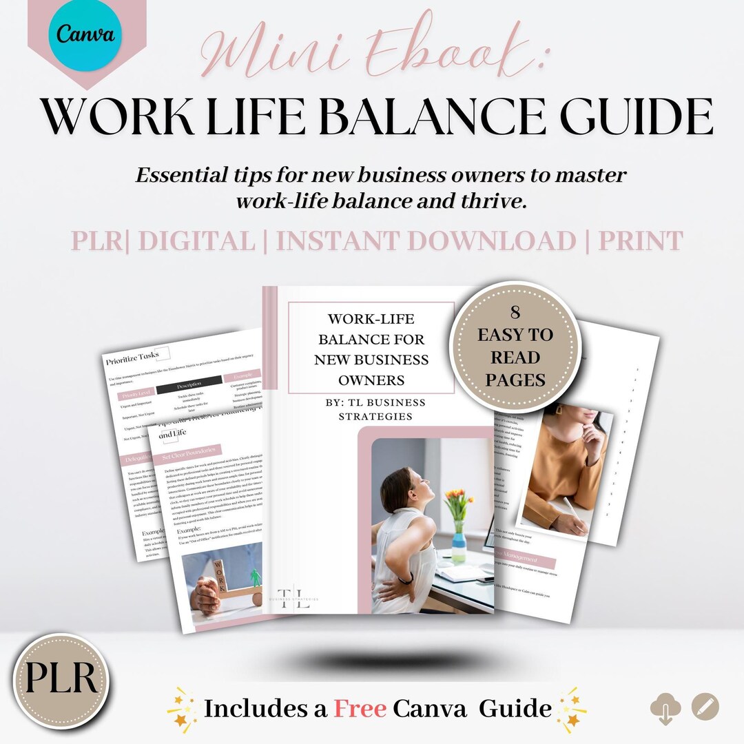 Work Life Balance Guide | Stress Management Ebook | Productivity Ebook ...