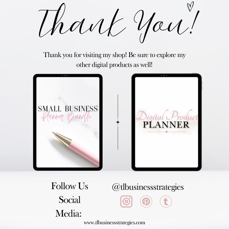 May include: A digital product planner and a small business planner bundle. The image includes the text "Digital Product Planner" and "Small Business Planner Bundle".