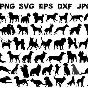 Dog Breed Silhouette Bundle | Dog SVG & PNG Cut Files | A-Z Dog Breeds Clipart | Digital Download for Cricut, Silhouette, JPG
