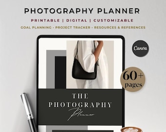 Photography Business Planner: Session Guide & Workflow (Canva Template) (Digital Download