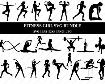 Women Fitness SVG Bundle - Workout Silhouettes for Cricut & Cutting Machines