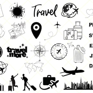 Pacchetto Svg di viaggio, divertenti svg di viaggio, svg di viaggio, clipart di viaggio, file Svg per cricut, svg di vacanza, Silhouette