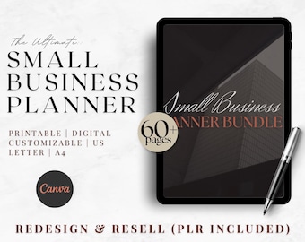 Planificador para pequeñas empresas: Plantilla Canva de 61 páginas (Descarga digital)