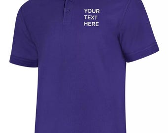 Embroidered/Personalised Purple Classic Polo Shirt, Mens/Ladies