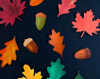 Acorn & Leaf Templates – Fall 3D Paper Craft, PDF + SVG Instant Download