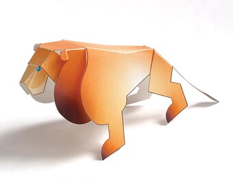 DIY Paper Lion Template | 3D Lion Papercraft Templates | Printable Model | Kids' Activity