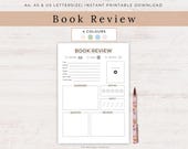 Book Review journal PRINTABLE, Reading log PDF, Reading tracker, 2025 reading Journal Page, book tracker, Book lovers gift