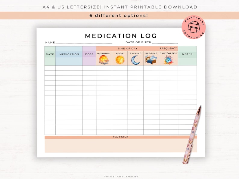 Medication Tracker Printable, Prescription Health Tracker, Pill ...