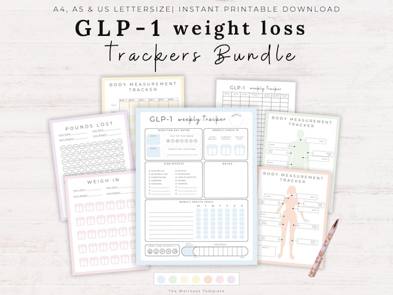 glp 1 tracker template GLP1 Weight Loss Tracker Bundle Printable, Tirzepatide Weekly Journal, GLP1  Injection Tracker, Semaglutide Log, Symptom Tracker, Mounjaro