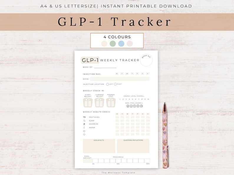 Weight Loss Injection Tracker Printable, Weight Loss Tracker, GLP1 ...