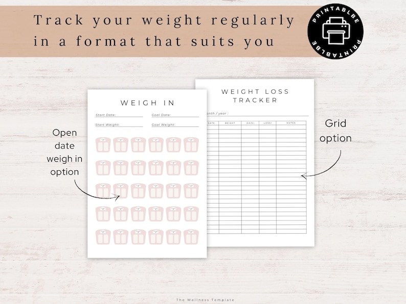 Weight Loss Injection Tracker Printable Set, Weight Loss Tracker, GLP1 ...