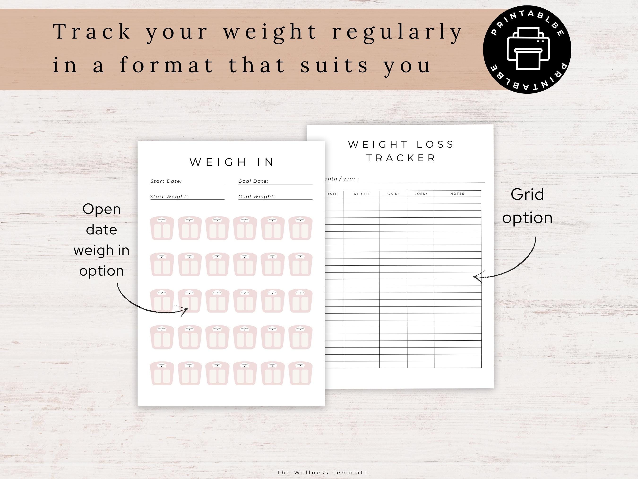 Weight Loss Injection Tracker Printable Set, Weight Loss Tracker, GLP1 ...