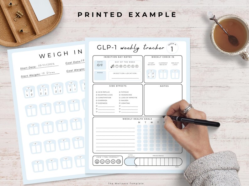 GLP-1 Weight Loss Tracker Printable Set, GLP1 Weight Loss Journal ...