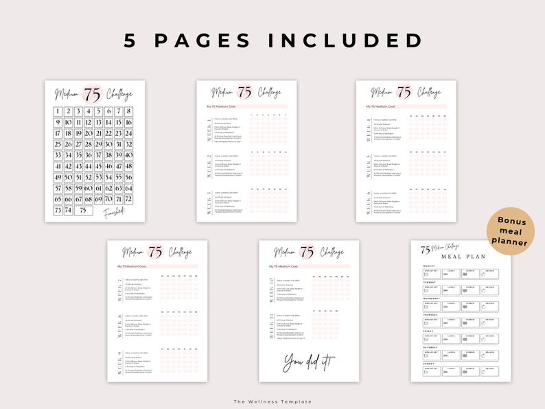 75 Medium Tracker Printable EDITABLE, 75 Medium, Daily 75 Medium ...
