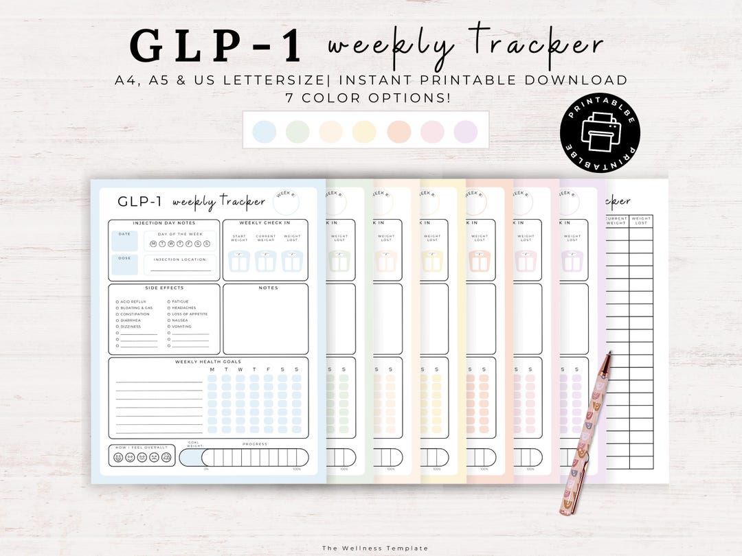 GLP1 Weight Loss Tracker Printable, Tirzepatide Weekly Journal, GLP1 ...