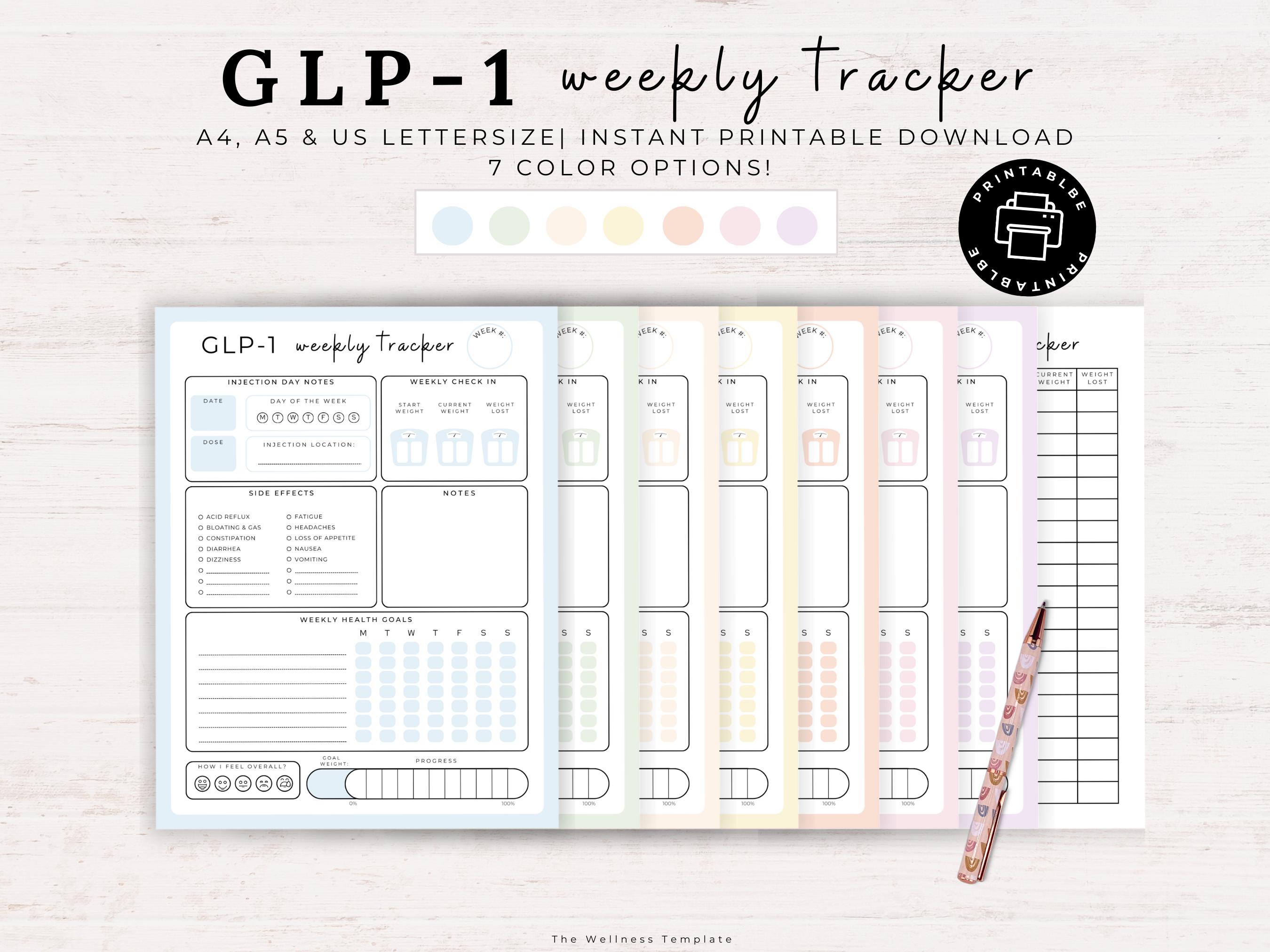 tirzepatide tracker app GLP1 Weight Loss Tracker Printable, Tirzepatide Weekly Journal, GLP1  Injection Tracker, Semaglutide Log, Symptom Tracker, Compound, Mounjaro