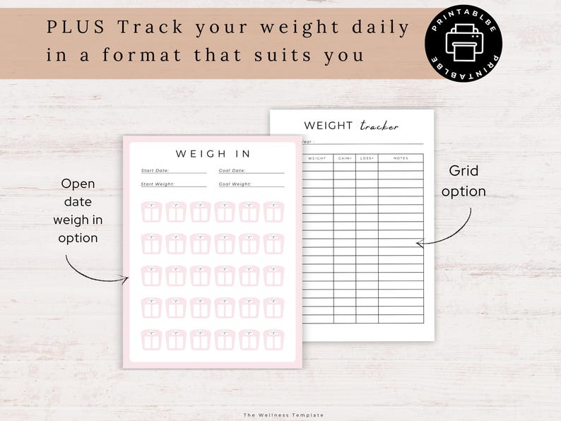 GLP-1 Weight Loss Tracker Printable Set, GLP1 Weight Loss Journal ...