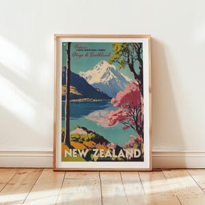 Vintage poster Nieuw-Zeeland, reisposter Otago en Southland afbeelding 1