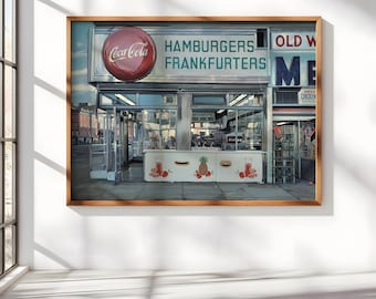 Nedick's by Richard Estes (1971) museum reproduction - super high resolution - photorealism - Highest quality available