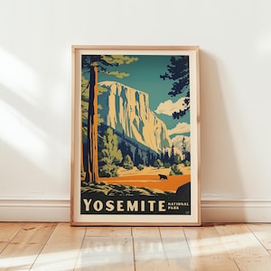 Póster vintage del Parque Nacional de Yosemite - El Capitán