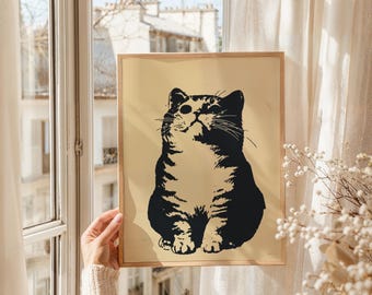 Matsumo Cat Art Print – Japanese Style Kawai Kitten Poster