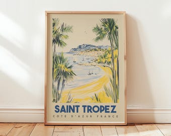 Saint Tropez Travel Poster: Vintage French Riviera Art Print