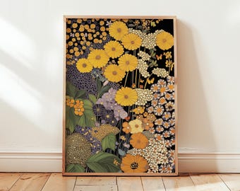Vintage botanische kunst aan de muur: poster bloemillustratie op mat papier