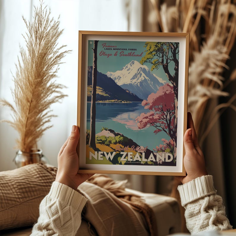 Vintage poster Nieuw-Zeeland, reisposter Otago en Southland afbeelding 5