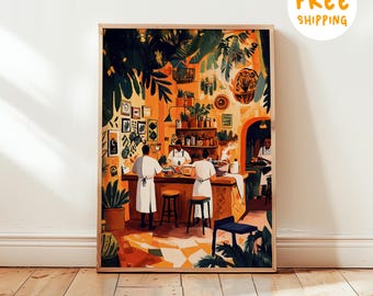 Vibrant Mexican Kitchen Art Print, Colorful Matisse Poster, Living Room Wall Art, Exhibition Gallery Wall, Boho Cantina Wall Art