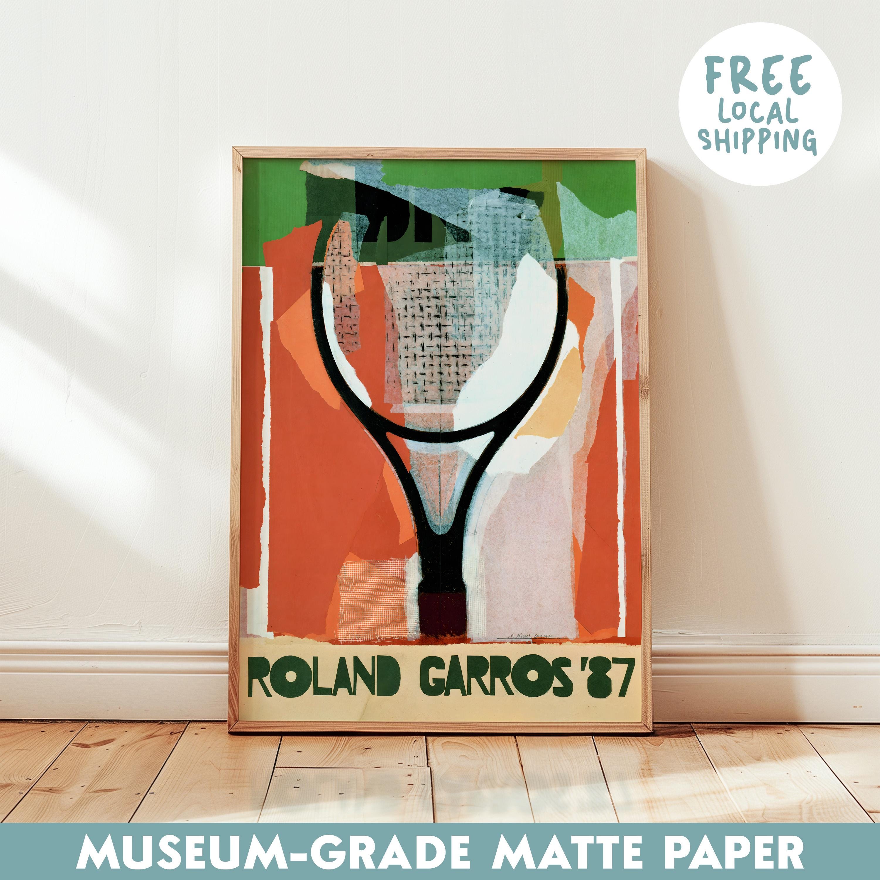 Roland Garros Poster 1987: Abstract Tennis Racket Art Print (frames ...