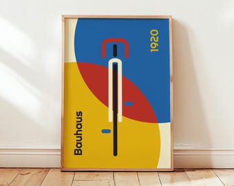 Bauhaus Bicycle Poster: Mid Century Modern Wall Art