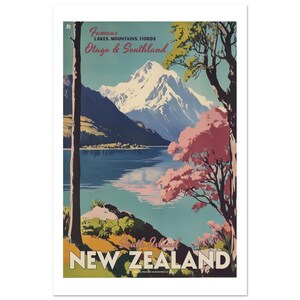Vintage poster Nieuw-Zeeland, reisposter Otago en Southland 40x60 cm / 16x24″