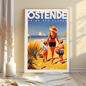 Plakat podróżniczy Ostende Reine Des Plages - Wybrzeże Belgijskie - Oostende