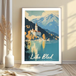 Lake Bled Wall Art Lake Bled Travel Poster Slovenia Décor Lake Bled Gift Idea Lake Bled Landscape Print for Home Lake Bled Scenic Artwork