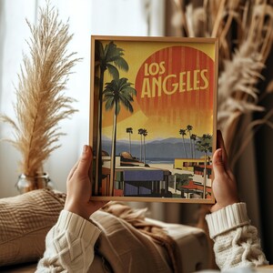 Póster del atardecer de Los Ángeles: Estilo retro vintage (papel mate de museo) imagen 5
