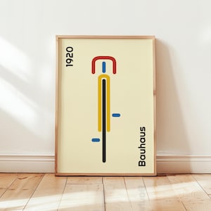 Bauhaus Cykelposter – Väggkonst med cykelmotiv i mitten av århundradet – Minimalistiskt retrotryck