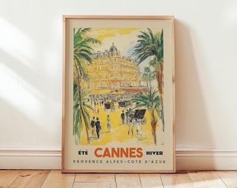 Cannes Travel Poster - Vintage French Riviera Art Print