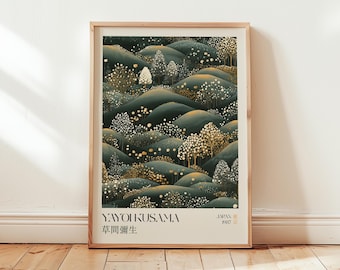 Yayoi Kusama Art Poster, Abstract Yayoi Kusama Print as Japanese Wall Art, Japanese Gallery Wall Decor, Fine Art Home Aesthetic