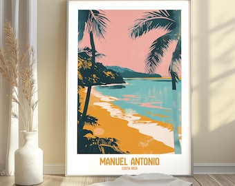 Manuel Antonio Costa Rica reisposter - tropisch strand kunstafdruk