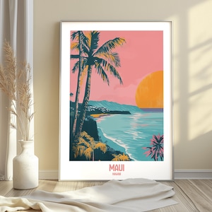 Impresión artística Maui Hawaii - Serenidad al atardecer