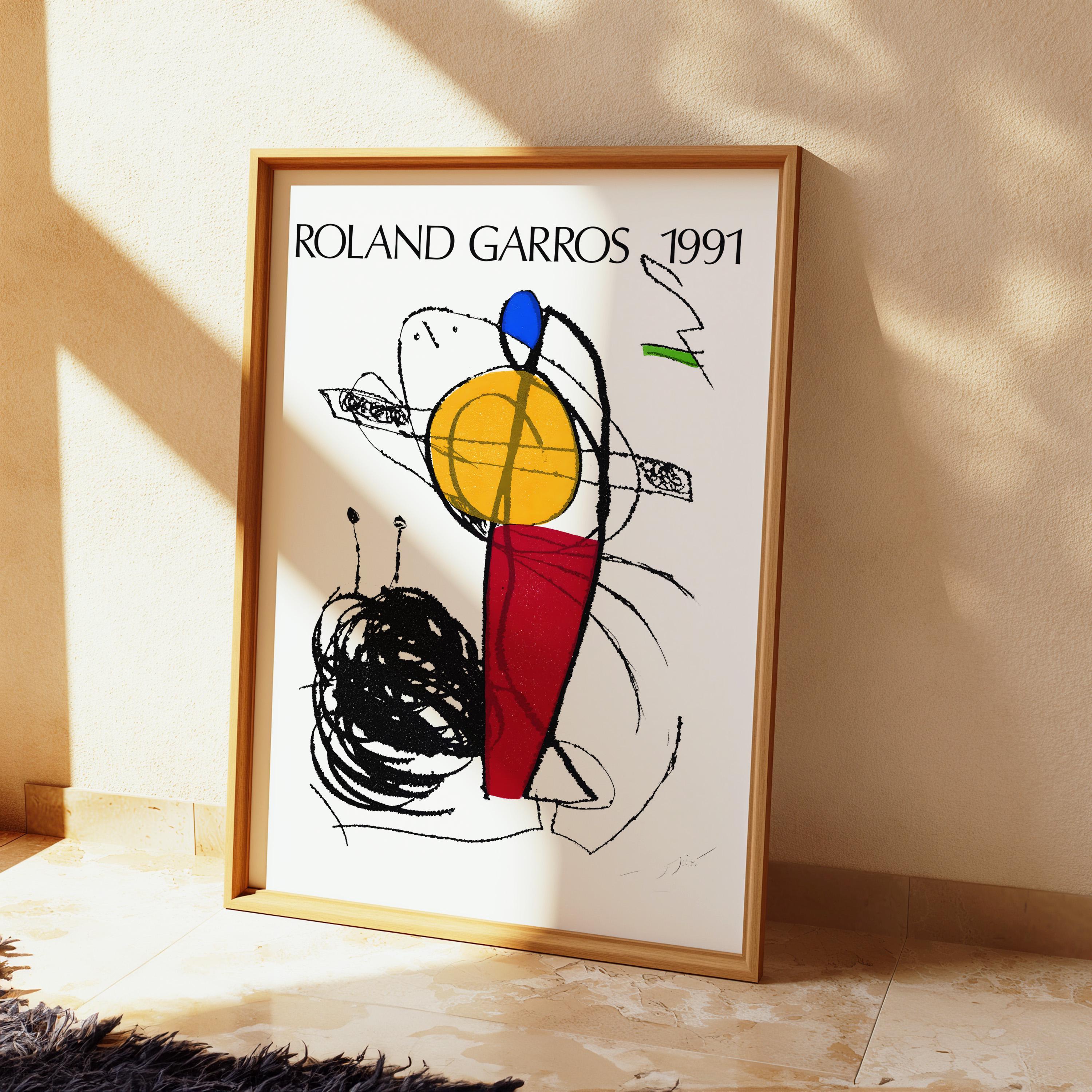Roland Garros 1991 Poster 1991: Joan Miró Tennis Art Print on