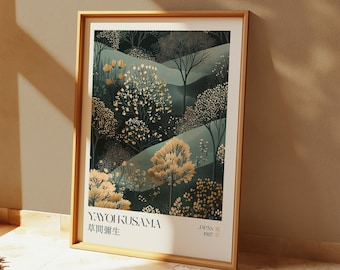 Yayoi Kusama Poster - Yayoi Kusama Japanese Gallery Wall Art - Japanese Minimalist Wall Art for Home Decor