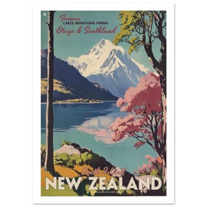 Vintage poster Nieuw-Zeeland, reisposter Otago en Southland A0 (84.1 x 118.9  cm)