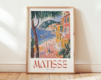 Henri Matisse French Riviera Art Print, Saint Tropez Wall Decor, Mediterranean Coastal Poster, Vintage Painting, Fine Art Gift for Home