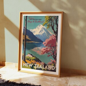 Vintage poster Nieuw-Zeeland, reisposter Otago en Southland afbeelding 3