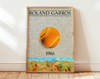 Roland Garros 1986 Tennis Poster: Vintage French Open Print