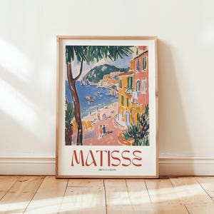 Lámina artística de Henri Matisse sobre la Riviera Francesa, decoración de pared de Saint Tropez, póster costero mediterráneo, pintura vintage, regalo de bellas artes para el hogar.