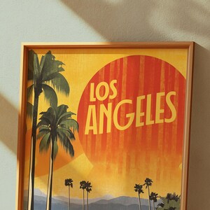Póster del atardecer de Los Ángeles: Estilo retro vintage (papel mate de museo) imagen 7