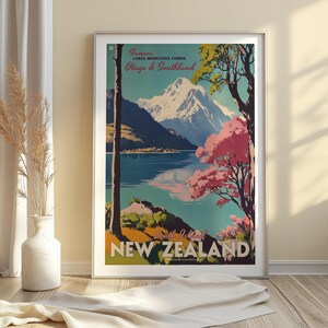 Vintage poster Nieuw-Zeeland, reisposter Otago en Southland afbeelding 6